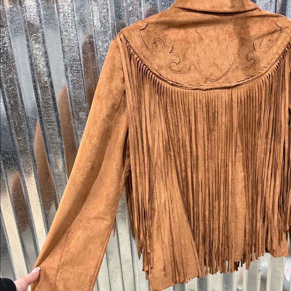Panhandle Slim Tan Suede Fringe Western Jacket - Picture 3 of 3